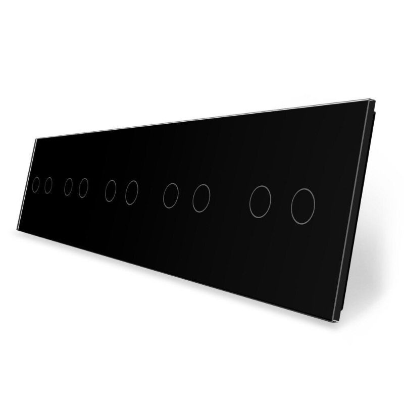 Сенсорная панель для выключателя 10 сенсоров (2-2-2-2-2) Livolo Glass C7-C2/C2/C2/C2/C2-12 черный