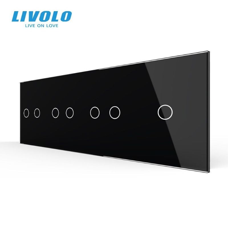Сенсорная панель для выключателя 7 сенсоров (2-2-2-1) Livolo Glass C7-C2/C2/C2/C1-12 черный