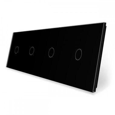 Сенсорна панель для вимикача 4 сенсори (1-1-1-1) Glass Livolo C7-C1/C1/C1/C1-12 чорний