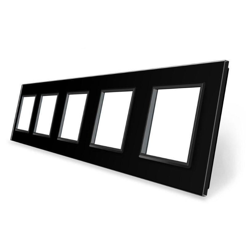 Рамка 5-місна Glass Livolo C7-SR/SR/SR/SR/SR-12 чорний
