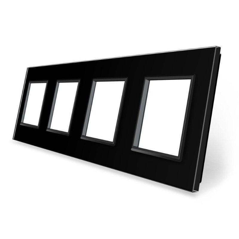 Рамка 4-місна Glass Livolo C7-SR/SR/SR/SR-12 чорний