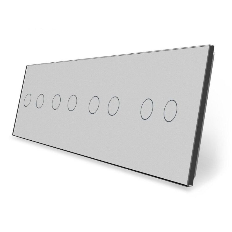 Сенсорна панель для вимикача 8 сенсорів (2-2-2-2) Glass Livolo C7-C2/C2/C2/C2-15 сірий
