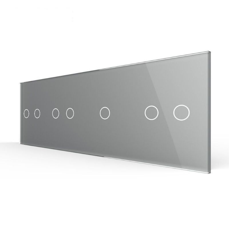 Сенсорна панель для вимикача 7 сенсорів (2-2-1-2) Glass Livolo C7-C2/C2/C1/C2-15 сірий
