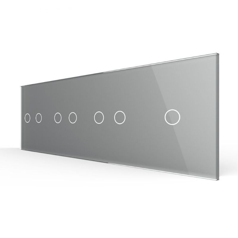 Сенсорна панель для вимикача 7 сенсорів (2-2-2-1) Glass Livolo C7-C2/C2/C2/C1-15 сірий