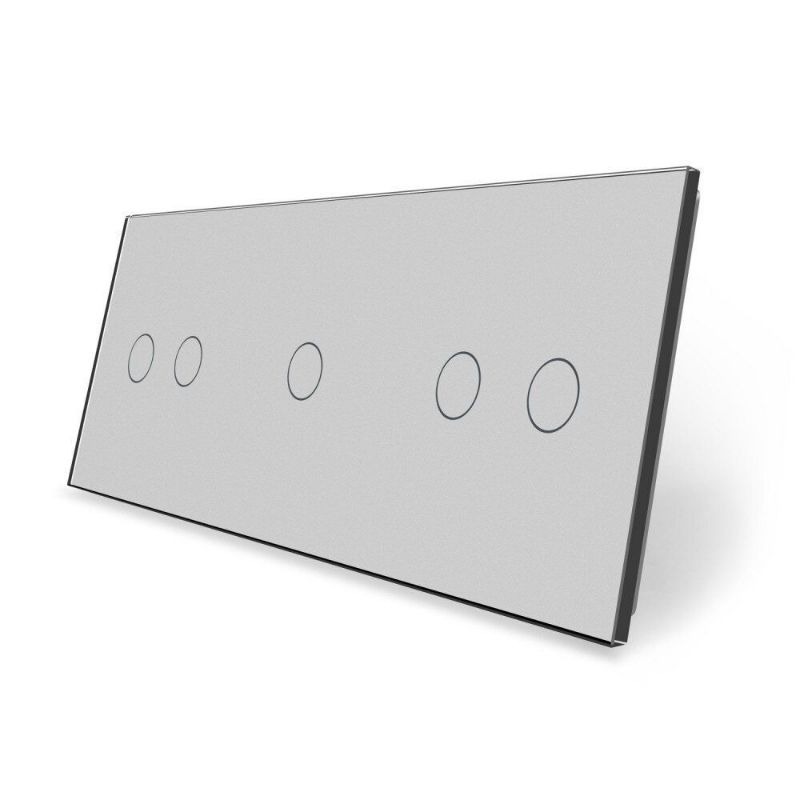 Сенсорна панель для вимикача 5 сенсорів (2-1-2) Glass Livolo C7-C2/C1/C2-15 сірий
