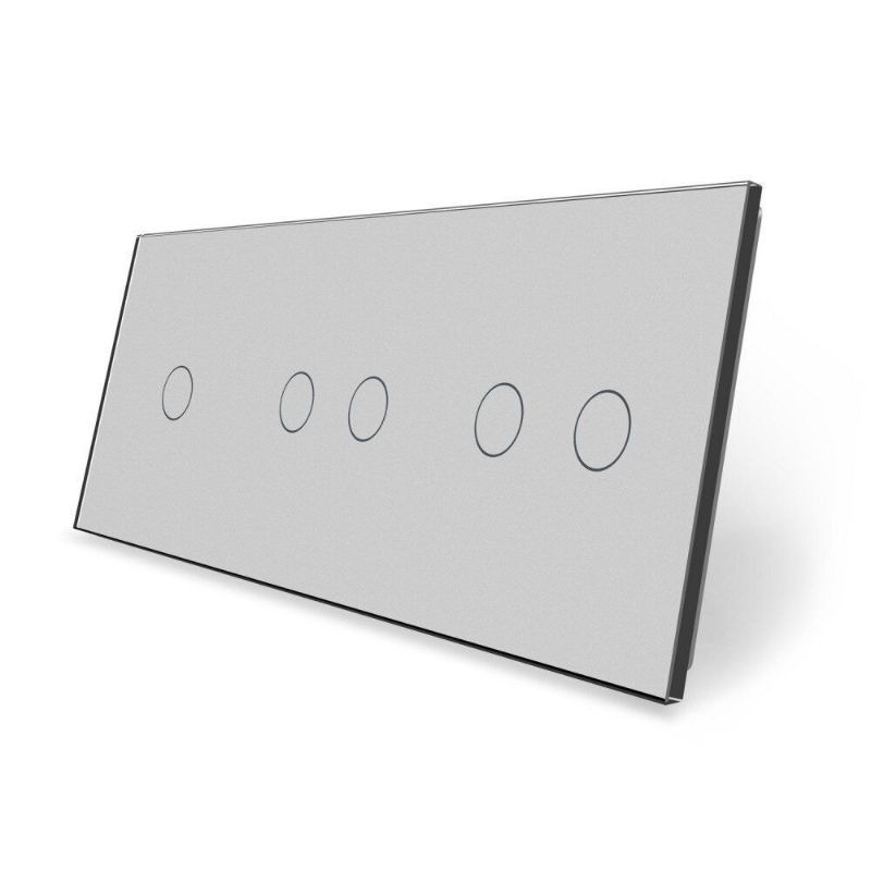 Сенсорна панель для вимикача 5 сенсорів (1-2-2) Glass Livolo C7-C1/C2/C2-15 сірий