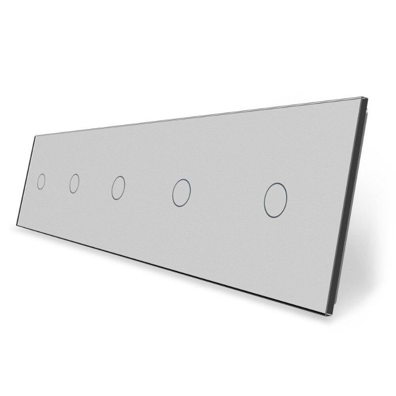 Сенсорна панель для вимикача 5 сенсорів (1-1-1-1-1) Glass Livolo C7-C1/C1/C1/C1/C1-15 сірий