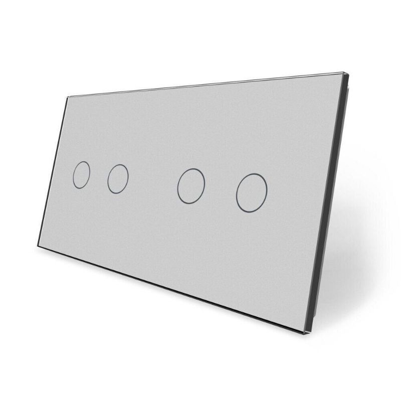Сенсорна панель для вимикача 4 сенсори (2-2) Glass Livolo C7-C2/C2-15 сірий