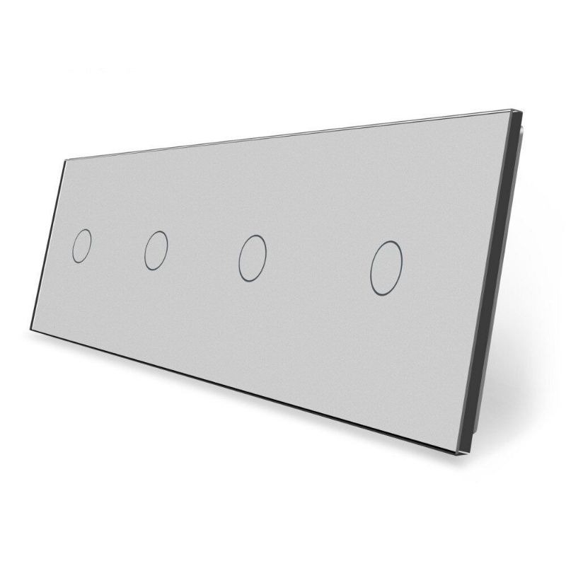 Сенсорна панель для вимикача 4 сенсори (1-1-1-1) Glass Livolo C7-C1/C1/C1/C1-15 сірий