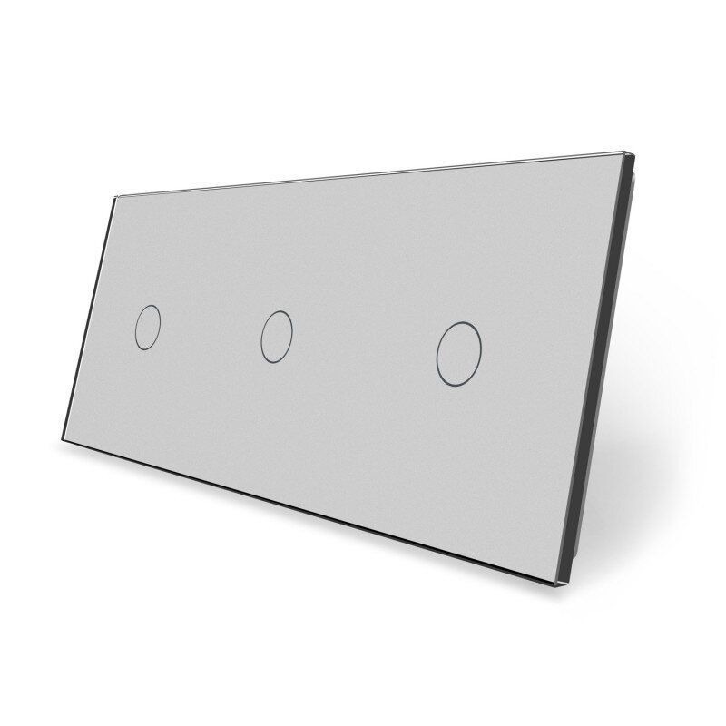 Сенсорна панель для вимикача 3 сенсори (1-1-1) Glass Livolo C7-C1/C1/C1-15 сірий