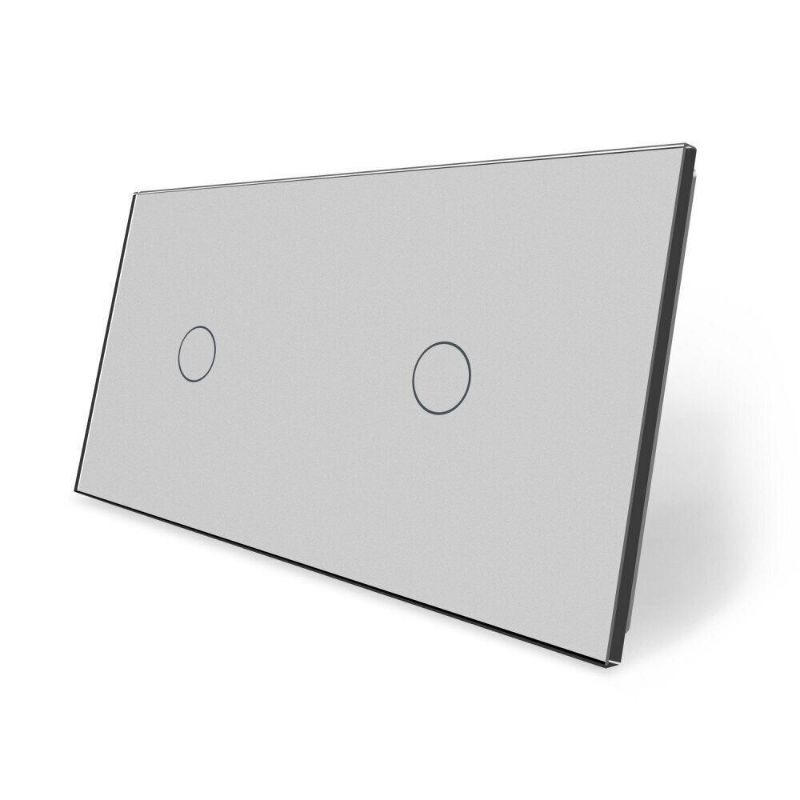 Сенсорна панель для вимикача 2 сенсори (1-1) Glass Livolo C7-C1/C1-15 сірий
