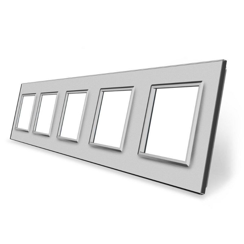 Рамка 5-місна Glass Livolo C7-SR/SR/SR/SR/SR-15 сірий