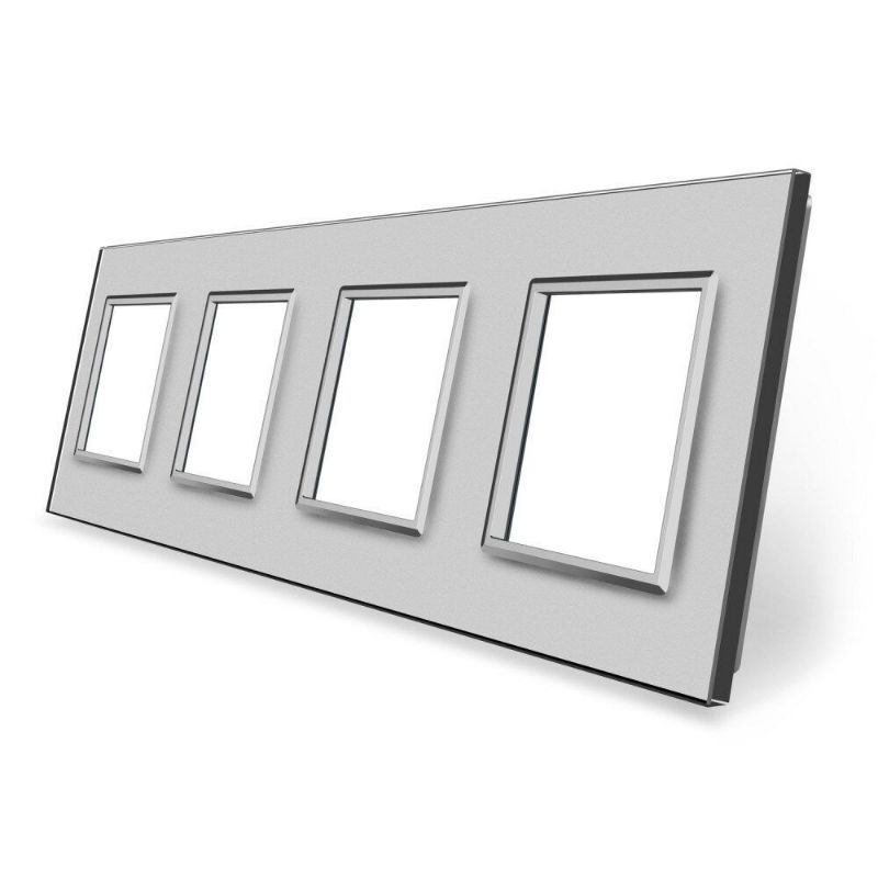 Рамка 4-місна Glass Livolo C7-SR/SR/SR/SR-15 сірий