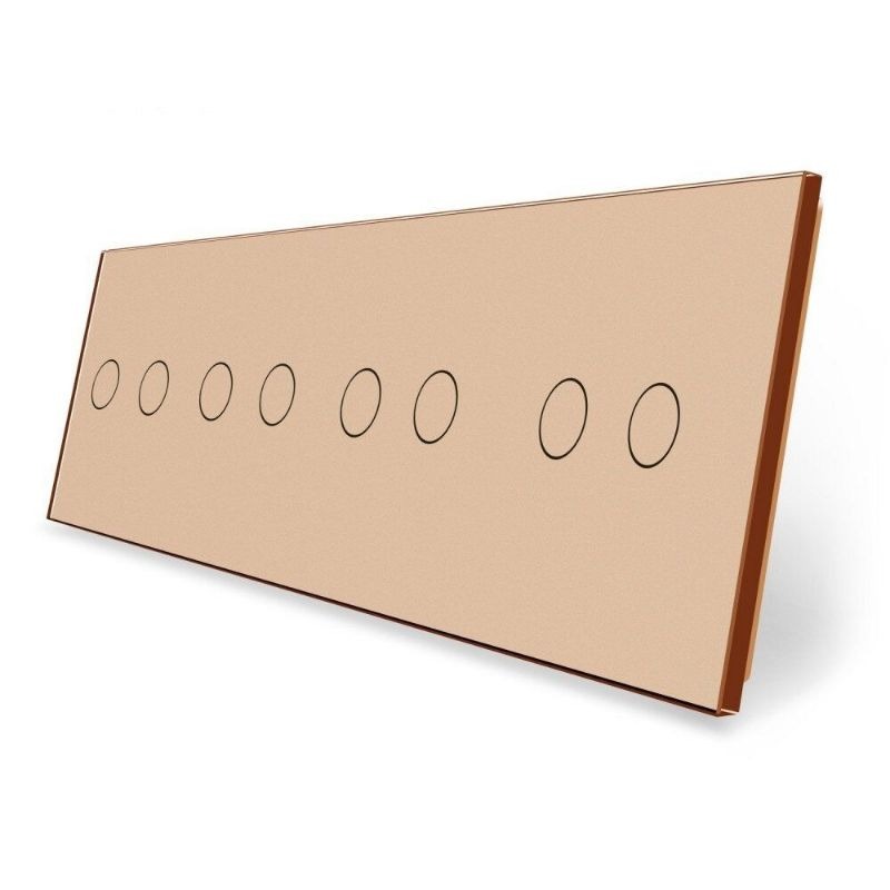 Сенсорна панель для вимикача 8 сенсорів (2-2-2-2) Glass Livolo C7-C2/C2/C2/C2-13 золото