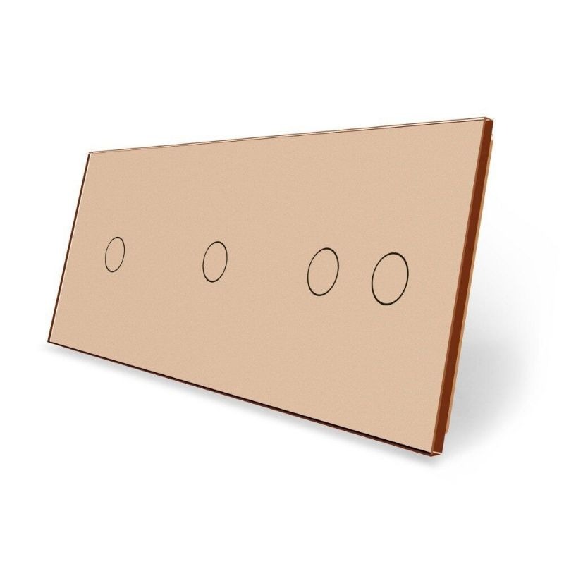 Сенсорная панель для выключателя 4 сенсоры (1-1-2) Livolo Glass C7-C1/C1/C2-13 золото