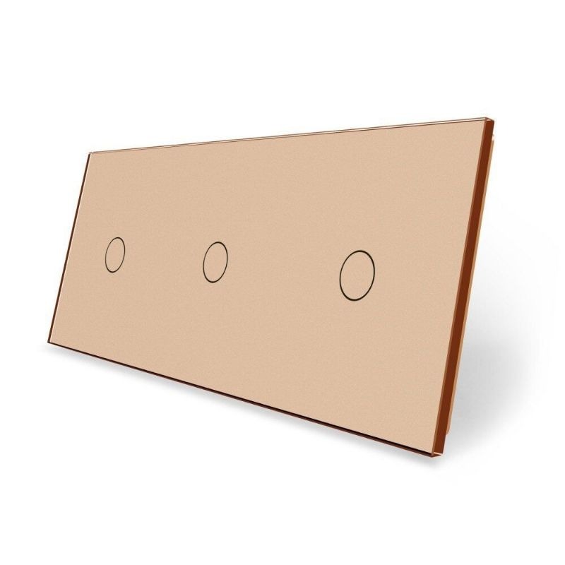 Сенсорная панель для выключателя 3 сенсоры (1-1-1) Livolo Glass C7-C1/C1/C1-13 золото