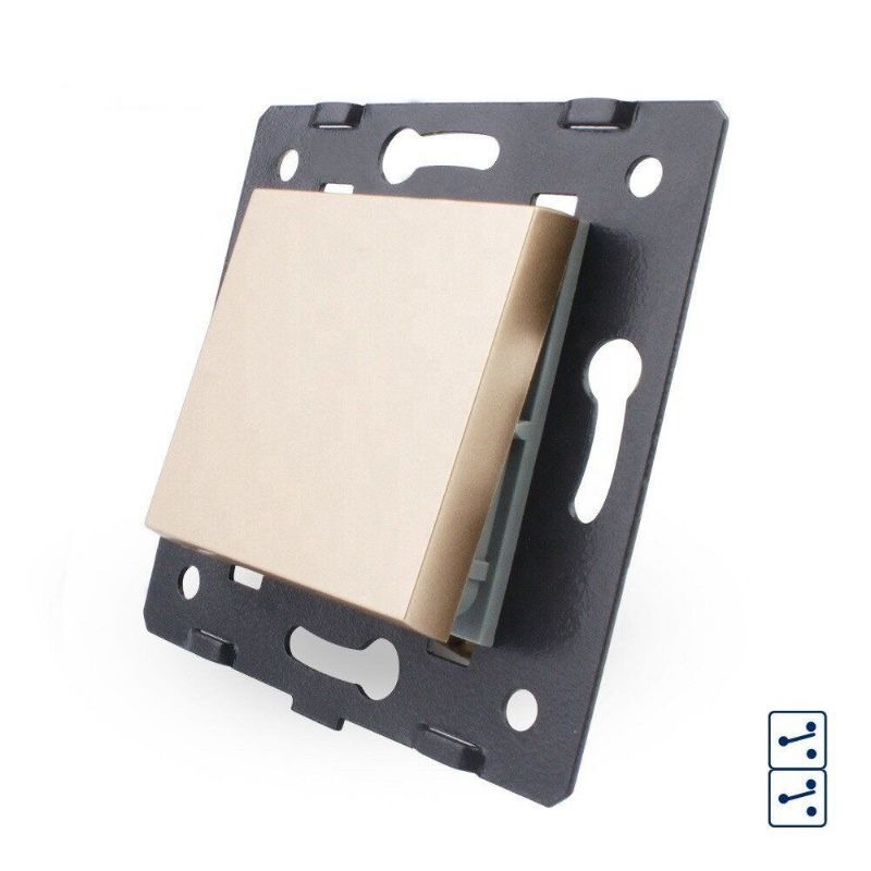 Перемикач одноклавішний перехресний Livolo C7-K1S2-13 золото