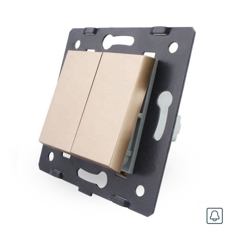 Кнопочный выключатель двухклавишный Livolo 720100513 золото