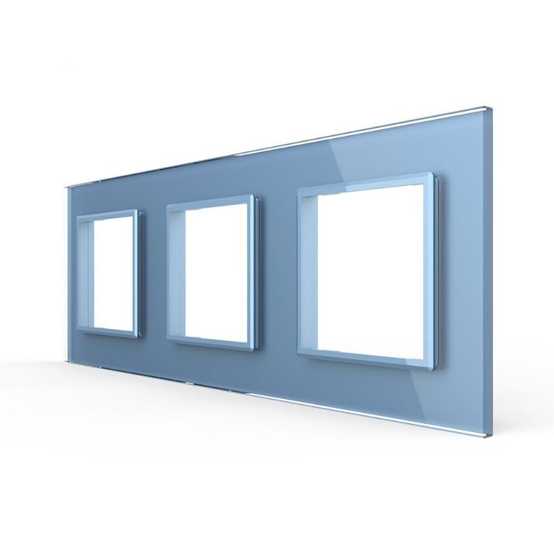 Рамка 3-местная Livolo Glass C7-SR/SR/SR-19 голубой