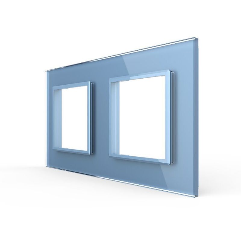 Рамка 2-местная Livolo Glass C7-SR/SR-19 голубой