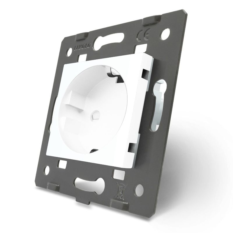 Розетка с зем. со шторками Livolo 724000111 белый