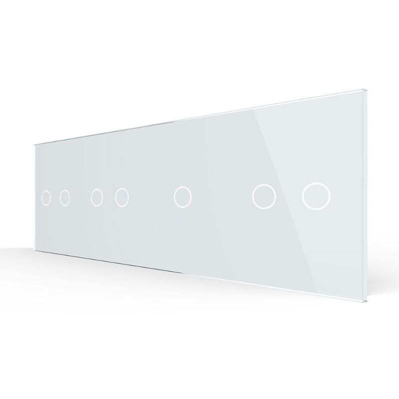 Сенсорная панель для выключателя 7 сенсоров (2-2-1-2) Livolo Glass C7-C2/C2/C1/C2-11 белый