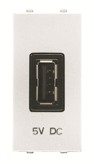 Розетка USB, 0.75А, 1 модуль белый