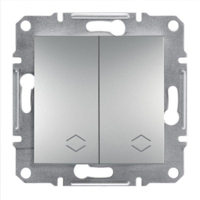 Переключатель двухклавишный Asfora Schneider EPH0600161 алюминий