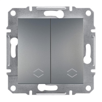 Переключатель двухклавишный Asfora Schneider EPH0600162 сталь
