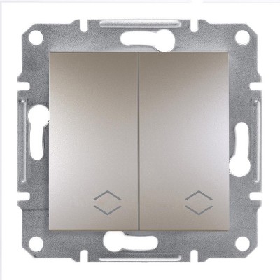 Переключатель двухклавишный Asfora Schneider EPH0600169 бронза