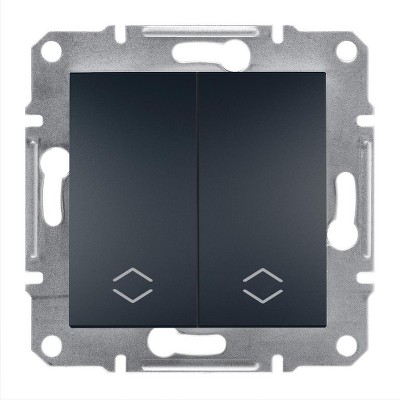 Переключатель двухклавишный Asfora Schneider EPH0600171 антрацит