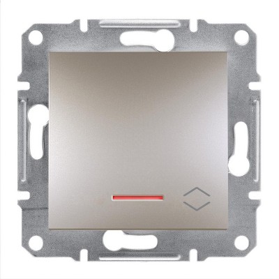 Переключатель одноклавишный с подсветкой Asfora Schneider EPH1500169 бронза