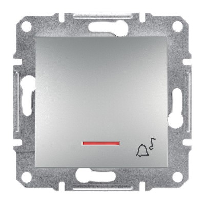 Кнопка звонка с подсветкой Asfora Schneider EPH1700161 алюминий