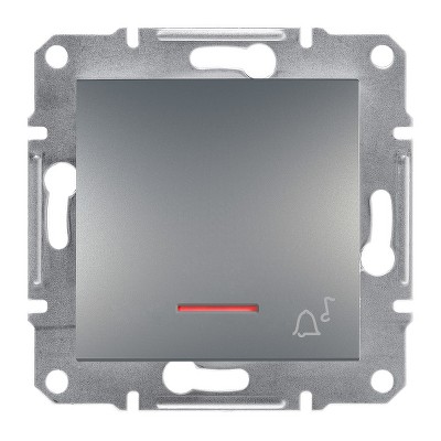 Кнопка звонка с подсветкой Asfora Schneider EPH1700162 сталь