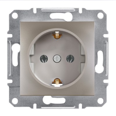 Розетка с заземлением Asfora Schneider EPH2900169 бронза