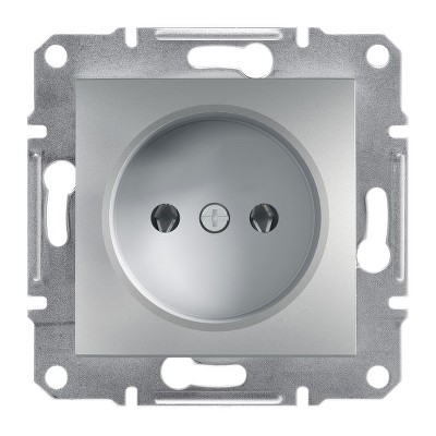 Розетка без заземления Asfora Schneider EPH3000161 алюминий