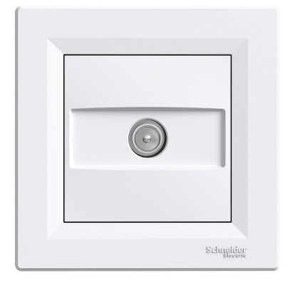 Розетка TV проходная Asfora Schneider EPH3200321 белая