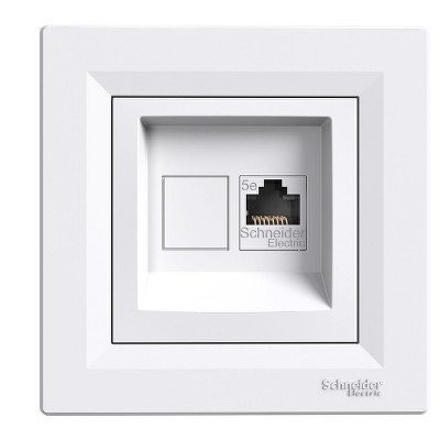 Розетка компьютерная RJ45 кат.5е Asfora Schneider EPH4300121 белая