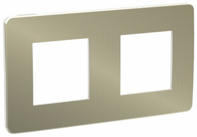 Рамка 2-местная Unica NEW Studio Metal Schneider NU280450 бронза/белый
