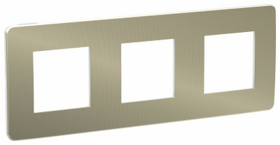 Рамка 3-местная Unica NEW Studio Metal Schneider NU280650 бронза/белый