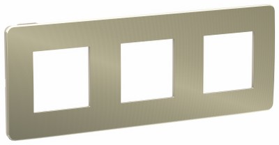 Рамка 3-местная Unica NEW Studio Metal Schneider NU280651 бронза/бежевый