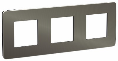 Рамка 3-местная Unica NEW Studio Metal Schneider NU280653 никель/антрацит