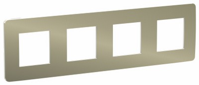 Рамка 4-местная Unica NEW Studio Metal Schneider NU280850 бронза/белый