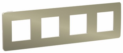 Рамка 4-местная Unica NEW Studio Metal Schneider NU280851 бронза/бежевый