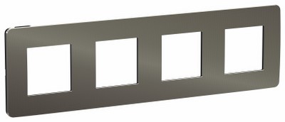 Рамка 4-местная Unica NEW Studio Metal Schneider NU280853 никель/антрацит