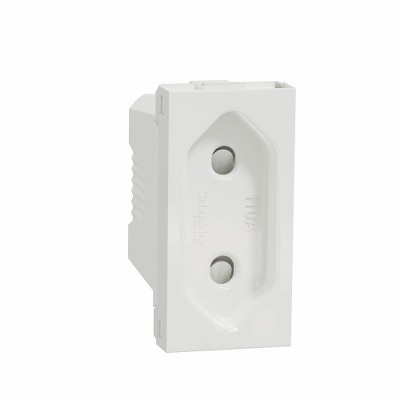 Розетка без заземления и защитными шторками, 1 модуль Unica NEW Schneider NU303118 белый