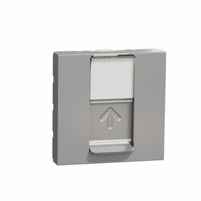 Розетка компьютерная RJ45, кат.5 UTP, 2 модуля Unica NEW Schneider NU341130 алюминий