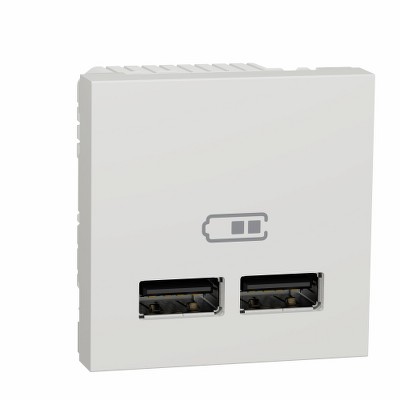 Розетка двойная USB 2.0 2,1A, 2 модуля Unica NEW Schneider NU341818 белый