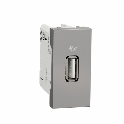 Розетка USB 2.0 1,05A 1 модуль Unica NEW Schneider NU342830 алюминий