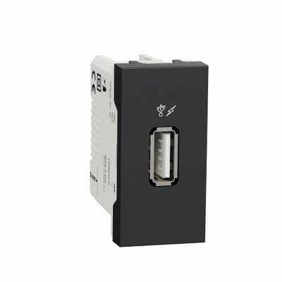 Розетка USB 2.0 1,05A 1 модуль Unica NEW Schneider NU342854 антрацит